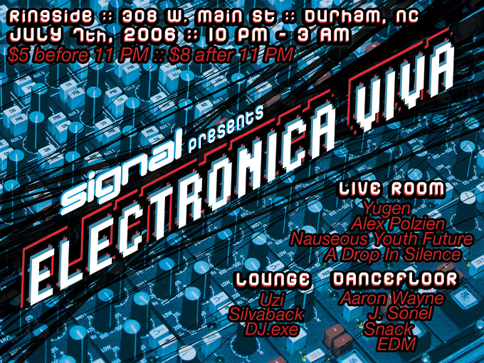 Flyers designs for Signal Festival's Electronica Viva
