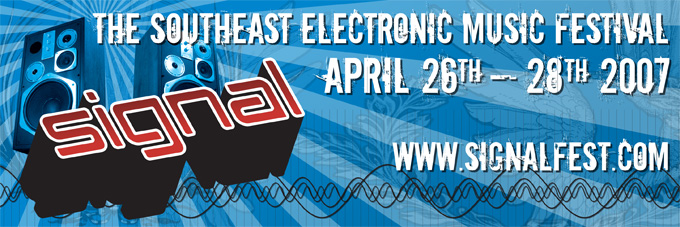 Large printed banner displayed at Signal Festival events